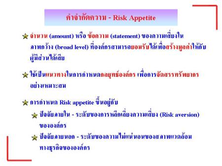 คำจำกัดความ Risk Appetite
